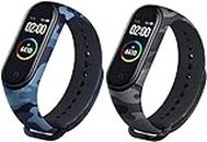 MYVN Blue & Grey Camouflage Adjustable Watch Strap Combo for Xiaomi Mi Band 3/ Mi Band 4