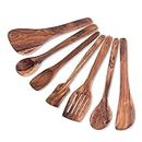 Twizzle Wooden Spoons and Spatula for Cooking, Sleek, Sold and Non-Stick Cookware for Home Use and Kitchen Tools Set,32 centimeter