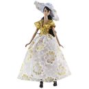 White Gold Fashion Doll Clothes For Barbie Doll Outfits Hat 1/6 Doll Accessories