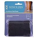 Now & Zen Self Adhesive Square Furniture Felt Pads for Hard Surfaces - Non-Scratch Heavy Duty Furniture Leg Guards (25 MM - Pack of 24, Black)