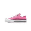 Converse Women's Chuck Taylor All Star Lift Platform Denim Fashion Sneakers, Oops Pink/White/Black, 10