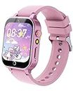 Smart Watch for Kids with Video Camera Music Player Educational Birthday Gifts for 6 7 8 9 10 11 12 Year Old Boys (Pink)