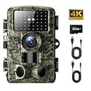 Dargahou Trail Camera - 4K 48MP Game Camera with Night Vision, 0.05s Trigger Motion Activated Hunting Camera, IP66 Waterproof, 130 Wide-Angle with 46pcs No Glow Infrared LEDs for Outdoor Wildlife