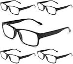 Gaoye 5-Pack Reading Glasses Blue Light Blocking,Spring Hinge Readers for Women Men Anti Glare Filter Lightweight Eyeglasses (5-pack Light Black, 2.0)