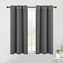 NICETOWN Bedroom Curtains Blackout Drapery Panels, Three Pass Microfiber Thermal Insulated Solid Ring Top Blackout Window Curtains/Drapes (Two Panels, 42 x 54 Inch, Gray)