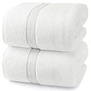 Utopia Towels - Confezione da 2 Asciugamani Di Lusso Jumbo (90 x 180 CM) - 100% Cotone Filato Ad Anelli, Altamente Assorbente, Morbido e Ad Asciugatura Rapida(Bianco)