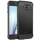 JETech Slim Case for Samsung Galaxy S6, Protective Cover with Shock-Absorption and Carbon Fiber Design, Black