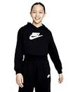 Nike FD2925-010 G NSW Club FLC CRP HDY HBR Sweatshirt Girl'S Black/White Tamaño XS