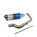 mopeds and scooters exhaust parts For Vespa Sprint Primavera 150 125 iGet Motorcycle Full Exhaust Systems Exhaust Pipe 51mm Front Link Pipe Esacpe Muffler (Color : Tyep-I)