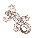 Lizard King,'Handcrafted Lizard-Themed Plastic Bead and Iron Wall Art'