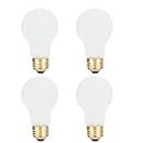 4 Pack 60 Watt A19 E26 Medium Base 130 Volt Incandescent Light Bulbs, Standard Household Bulbs for Ceiling Fan, Bedroom, Living Room