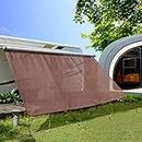 Dulepax RV Awning Shade 7'X11'3'' ●Comper Awning use Brown Knife Coated Mesh Screen with Complete Accessories ●RV Awning Screen Blocks About 86% of UV ● 3 Years Warranty