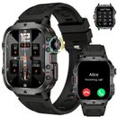 Smartwatch für Herren, 1,96" großer Touchscreen Smartwatch (Antwort/Anruf tätigen), Fi