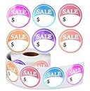 Sale Labels with Dollar Sign Stickers Colorful Blank Sale Discount Labels 2 inch Round Price Marker Tags Stickers Circle Sale with $ for Retail Store Clearance Promotion Deals 250pcs (Colorful1)