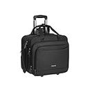 MOSISO Rolling Laptop Bag Case for Women Men,Rolling computer bag for 15.6 inch with Combination Lock,Expandable Overnight Rolling Laptop Briefcase on 2 Wheels with Belt for Work Travel Business,Black