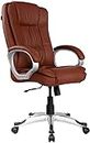 ROAR WOOD High Back Brown Leathere Executive Boss Director | Manager Desk Chair Gaming Special Office Revolving 360 Fully Adjustable with Extra Comfort Ergonomic for Work at Home