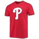 MLB Men's Imprint Match Team Color Primary Logo Word Mark T-Shirt (Philadelphia Phillies Red, Large)