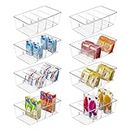 Vtopmart 8 Pack Food Storage Organizer Bins, Clear Plastic Bins for Pantry, Kitchen, Fridge, Cabinet Organization and Storage, 4 Compartment Holder for Packets, Snacks, Pouches, Spice Packets