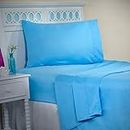 Lavish Home Brushed Microfiber Sheet Set- 3 Piece Bed Linens-Fitted & Flat Sheets, Pillowcase-Wrinkle, Stain & Fade Resistant (Twin XL, Light Blue)