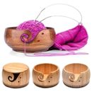 Wooden Yarn Bowl Knitting Crochet Weaving Tool Woolen Knitting Storage Basket