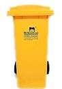 Nilkamal Dustbin | 120 Liter | Color options available | Dustbin with wheels | Outdoor garbage cans | Big dustbin with lid outdoor | Big extra large size dustbin for outdoor | Yellow