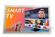 Cornice Smart TV Televisore Moderna Su Misura Legno Bianco e Argento Capri TVCap