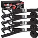Progrip Powersports Motorcycle Soft Loop Tie Down Straps Lab Tested (4 Pack) Blk