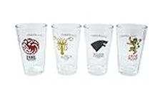 Game of Thrones Collectible Pint Glass Set - Stark, Targaryen, Lannister, Greyjoy - Premium Quality - 16 oz. Capacity - Perfect for Beer