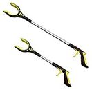 RMS 2-Pack 32 Inch and 19 Inch Grabber Reacher with Rotating Gripper - Mobility Aid Reaching Assist Tool, Trash Picker, Litter Pick Up, Garden Nabber, Arm Extension