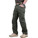 Men's Outdoor Cargo Work Trousers Tactical Combat Pants 8 Pocket Outdoor Combat Ripstop Trousers Casual for Golf Hiking Hunting