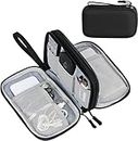 SaleOn Portable Storage Organizer for USB Cable, Earphone, Power Bank,Charger, Hard Disk & Digital Gadgets, Digital Organizer Pouch with Mesh Pockets, Dual Zippers & Elastic Loops for Travel-Black