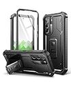 Dexnor für Hülle Samsung Galaxy S22 Plus 5G mit integrierter Displayschutzfolie Militär-Grad 360 Full Body Shockproof Bumper Protection Cover with Stand - Black