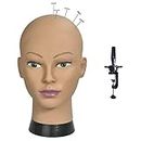 Ba Sha Afro Professional Cosmetology Bald Mannequin Head for Making up,Making Wigs, Wigs,Glasses with Free Table Clamp