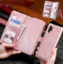 For Samsung Galaxy S24 Zipper Removable PU Leather Wallet Purse Phone Case Cover