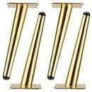 Inclined Metal Furniture Feet, 4 Pcs Tapered Table Legs, Rustproof Non-Slip DIY Replacement, for Sofa, Bedside Table, Coffee Table (Color : Gold, Size : 700mm)