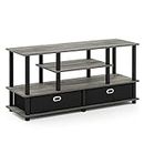 Furinno Jaya Large Stand for up to 55-Inch TV, French Oak Grey/Black/Black