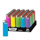 BIC Classic Lighters, Pocket Lighter Style, Fashion Assorted Colors, 50 Count Tray Disposable Lighters