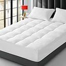 Luffield Mattress Topper Queen Size, Extra Thick Soft Breathable, Plush Mattress Pad,4D Down Alternative Fill Pillow Top with 8-21 Inch Deep Pocket (Plush White, Queen)