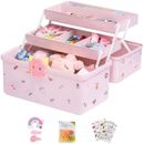 Hair Accessories Storage Pink Organizer Vanity Container Portable Gift For Girls