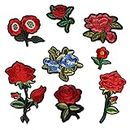 8 Pcs Mixed Flower Embroidered Patches Sewing Iron On Badge for Bag Jeans Hat Appliques DIY Decoration