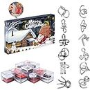 Christmas Advent Calendar 2023 Brain Teaser Puzzle Box, 24 Days Xmas Countdown Calendar, Advent Calendar Fidget Toys, Metal Wire and Puzzle Cubes Game Gifts, for Kids Teens Adults Xmas Party Favors (Maze)