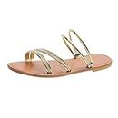 With Glittering Gold Leather Women's Sandals Summer Sandals Sandals Women's Fashion Women's baretraps sandals for women