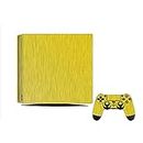 GADGETS WRAP Premium Material Controller & Console Skin Vinyl Decal Sticker Compatible with PS4 Pro - Gold Titanium