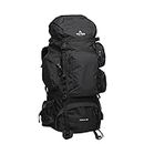 TETON Sports Explorer Backpack Full Internal Frame - Adjustable Backpacking Travel Gear - Water-Repellant Rainfly Cover, Sleeping Bag & 3-Liter Hydration Bladder Pack Storage - Black, 85L
