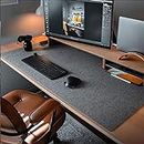 DawnTrees Felt Desk Mat(35.5x15.8 inches), Office Felt Desk Pad Mat, Keyboard Pad, Extra Large Felt Mouse Pad, Suitable for PC,Computers,Keyboard, Laptops, Offices and Homes. (Dark Gray)