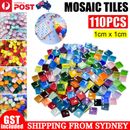 110X Mixed Square Crystal Glass Mosaic Tiles Kitchen Bathroom Art Craft Supplies