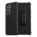 Defender Case Compatible with Samsung Galaxy S21 Ultra 5G Screenless Edition Defender Case for Galaxy S21 Ultra 5G (Only) - Black