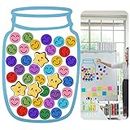 Tanlade 46 Pcs Magnetic Rewards Jar with Star and Smile Stickers Positive Reward Chart for Kids Toddlers Behavior Classroom Management Tools Incentive Classroom Behavior Chart for Classroom Office
