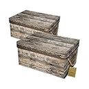 Livememory Decorative Storage Boxes with Lid and Handles, Memory Box Fabric Storage Bins for Storage & Decorative. L15.7 x W11.8 x H7.9 Inches (Not Made of Wood, 2 Pack)