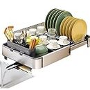 Scizor Dish Drying Rack- Durable Large Dish Racks for Kitchen Counter, Dish Drainer with Drainboard,Kitchen Organization and Storage for Pioneer Woman Kitchen Accessories